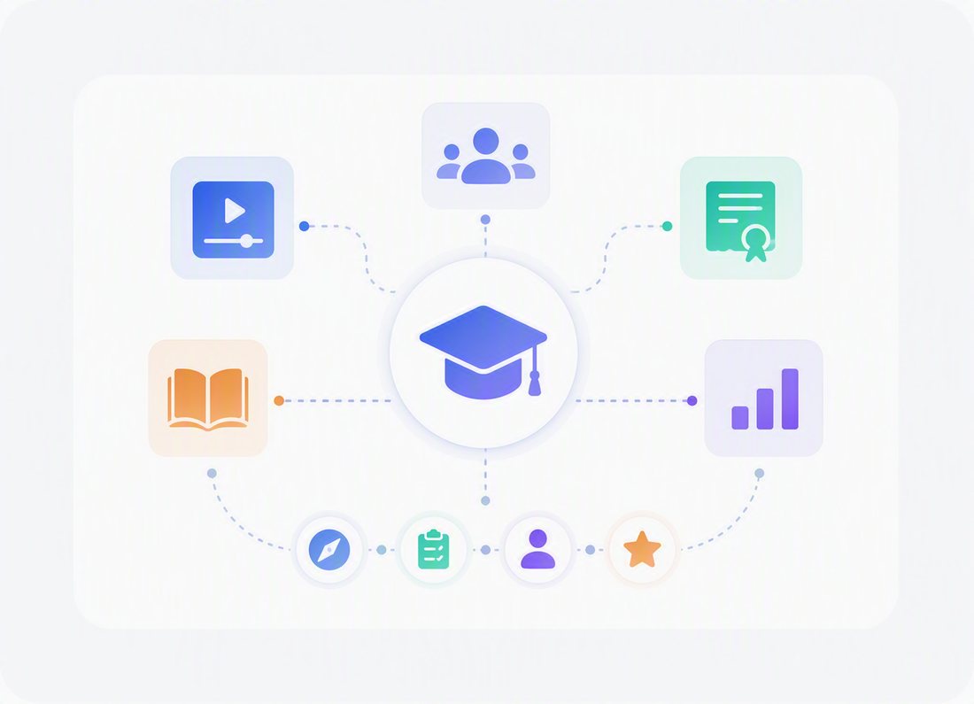 Illustrazione di percorsi formativi: corsi, certificazioni e crescita delle competenze