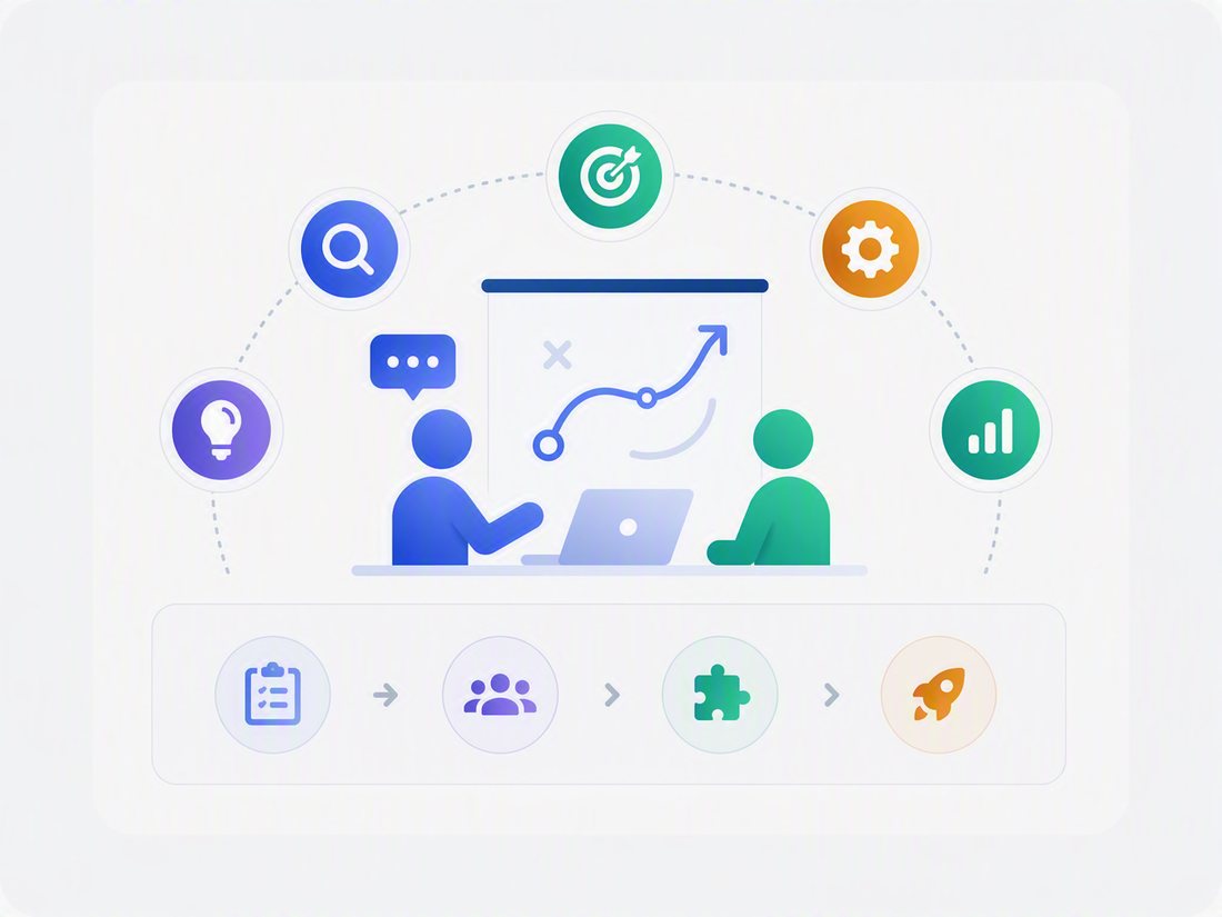 Illustrazione di un percorso di consulenza: analisi, obiettivi e roadmap di trasformazione