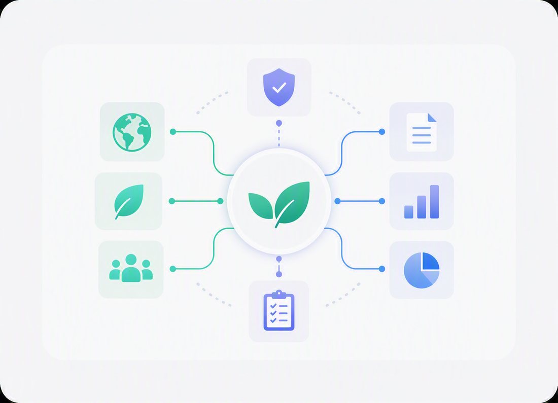 Illustrazione di ESG e Compliance: sostenibilità, evidenze, controlli e reportistica